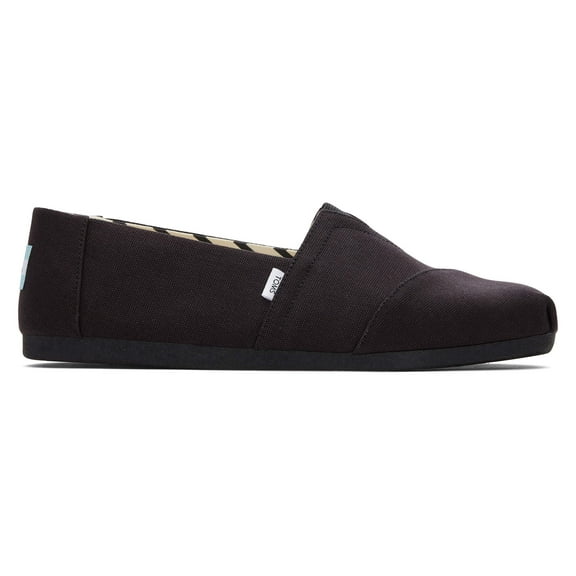 Toms Men's Alpargata Recycled Cotton Canvas Shoe, Black, Size 8.5
