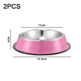 thumbnail image 2 of Sohindel Stainless Steel Non-Slip Pet Feeder Bowl Set with Rubber Base for Pets, Pink (2 Pack), 2 of 5