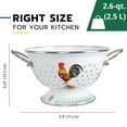 thumbnail image 3 of Enameled Aluminum Fine Mesh Strainer Drainer for Food Enamel Colander/Strainer 2.6 Qt (2.5 L) Pasta Drainer with Handle Rice Strainer (Golden Rooster), 3 of 5
