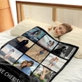 thumbnail image 5 of Personalised Blanket 76x100cm,Custom Blanket with Words Picture Collage Customized Blankets,Birthday Xmas Souvenir Gifts Personalized Throw for Father, Mom, Kids, Dogs, Friends or Lover, 5 of 6