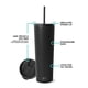 thumbnail image 2 of Vaso aislante moderno, sencillo, con tapa y pajita, 590 ml, 2 of 9