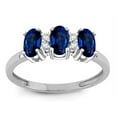 thumbnail image 2 of Star K� Created Sapphire 3 Three Oval Stones Promise Ring Wedding Band, 2 of 9