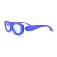 thumbnail image 3 of Womens Retro Mod Oval Thick Plastic Fashion Chic Sunglasses Navy - Blue, 3 of 4