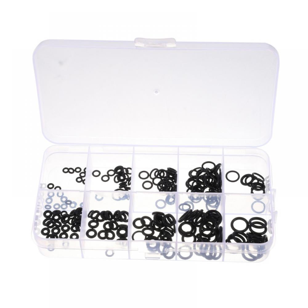 225pcs O Rings, 15 Sizes Black O Ring Kit Kitchen Faucet Rubber Washers for Shower Heads, Plumbing, Mechanic, Automotive, Repairs, Air Or Gas Connections