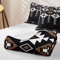 thumbnail image 4 of Erosebridal Hippie Aztec Twin Quilt Set, Vintage Rhombus Twin Coverlet Set, Dark Navy Brown White 2pcs, 1 Bedspread and 1 Pillowcase, 4 of 7