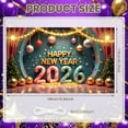 thumbnail image 2 of Golden Lettering Happy New Year Banner Colorful Ornaments New Year Display Star Pattern Christmas Tree Decor 2026 Backdrop for New Year Party Holiday Celebration Indoor Decoration, 2 of 9