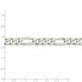 thumbnail image 4 of White Sterling Silver bracelet Figaro chain Men's Pave 20 in 9.5 mm, 4 of 5