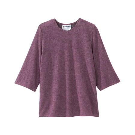 

Silvert s Women’s Open Back Adaptive Diamond Neck Top for Seniors Super Soft 3/4 Long Sleeve Shirt SV23610