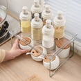 thumbnail image 2 of Fmxomd 1PC Cabinet Organizer Shelf, Stackable Kitchen Counter Shelves, Spice Rack,Countertop Organizers, Clear Plastic Storage Shelves Rack for Makeup,Bathroom,Cupboard,Desk,Pantry Organization, 2 of 8
