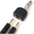 thumbnail image 1 of Adaptador de audio de interconexión estéreo macho a dos cabezales de audio hembra, paquete de 2 (6,35 mm M-2x3,5 F-TRS) LingWen 9024715593160, 1 of 1