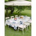 thumbnail image 4 of Outdoor Tablecloth with Umbrella Hole for Patio/Picnic/Party/Camping, Blue Poppy Flowers Waterproof Table Cloth Rectangle Table Cover Washable, Spring Gray Eucalyptus Leaves Rustic (52"x 70"), 4 of 8