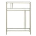 thumbnail image 2 of Henn&Hart 22" Satin Nickel Finish Metal/Glass Console Table, 2 of 5
