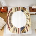 thumbnail image 5 of jejeloiu Boho Geometric Triangle Bed Sheets,Vintage Aztec Geometric King Sheets,Beige Brown Sheet Set,Breathable Room Decorative,4 Pieces, 5 of 7