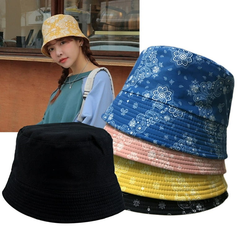 SPRING PARK Wide Cotton Hat Sun Cap Brim Paisley Women\'s Print Bucket