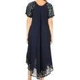 thumbnail image 2 of Sakkas Sara Batik CaftanTank Dress / Cover Up - Navy / Turquoise - One Size Regular, 2 of 6