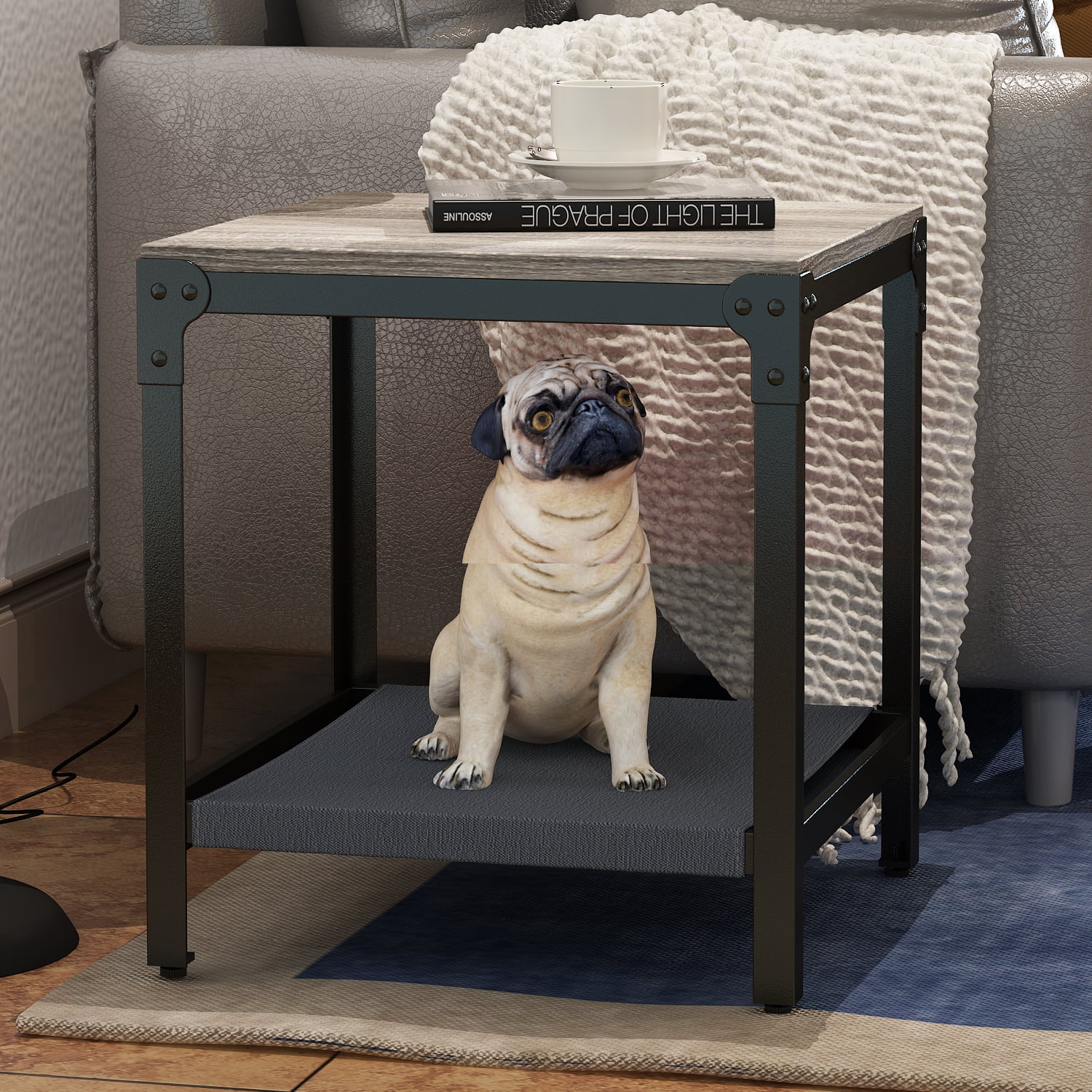 Pefilos 19" Pet Furniture Bed Coffee Table for Cat and Dog House/Kennel