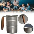 thumbnail image 2 of Industrial Vintage Stainless Steel Beer Mug - 304 Tumblers Cup with Handle for Camping, Hiking & Outdoor Drinking, 2 of 5