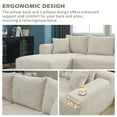 thumbnail image 5 of Compressed sofa,108.85*68.3*25.59INCH, L-shaped combination sofa, striped, suitable for various room types, white, 5 of 8