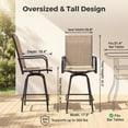 thumbnail image 2 of Homall 2-Piece Beige Bar Height Patio Stools – 360° Swivel Textilene Outdoor Chairs, Weather-Resistant Steel Frame for Balcony, Garden & Poolside, 2 of 7