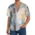 thumbnail image 3 of Disketp Men's Hawaiian The Cat Looks in the Mirror Print Shirts Button Down Holiday Beach Shirts-Large, 3 of 7