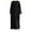 Black, variant on Women's Modest Abaya Muslim Dress Solid Color Full Length Prayer Robe Overall Hijab Thobe Crewneck Abaya Dress
