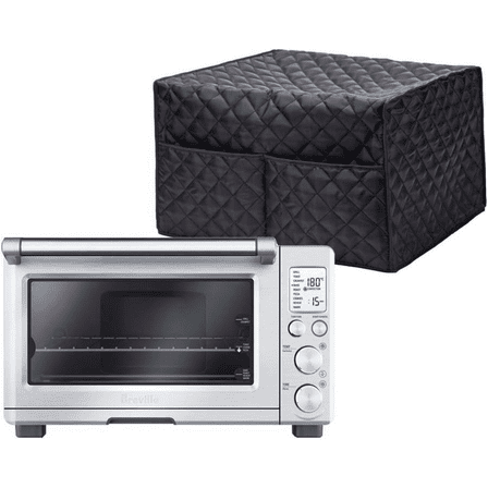 Numjaw Smart Oven Cover, Convection Toaster Oven Cover, Kitchen Appliance Covers with Two Big Pockets, Oven Dust Cover for Microwave, Black