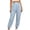 Light Blue, variant on Women's Pants Solid Color Cuffed Ankle Length Work Pants With Buttons Pockets Casual Fashion Trousers for Spring Summer Daily Dating Party Wedding Office Vacation Home Wear