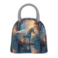 thumbnail image 1 of Fotbe Forest Lake White Horse Bolsa de Almuerzo con Estampado, Lonchera Aislada, Contenedor de Comida Reutilizable Tipo Cooler a Prueba de Fugas, 1 of 6