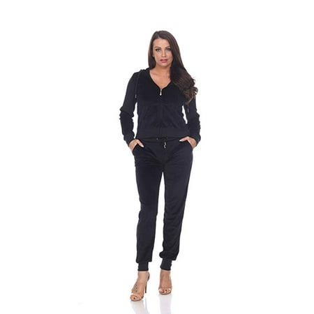 Jogger Set - Women's Fitted Velour Hooded Jacket and Jogger Pants Set
