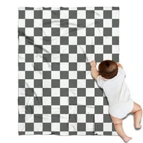 Gray and White Checkerboard Checkered Pattern Blanket,Comfortable Soft Flannel Throw Blanket,All Season,Warm Lightweight Blankets for Sofa Bed Couch Living Room Chair,30"x40"