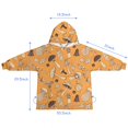 thumbnail image 7 of Brown Mushroom Leaf Orange Pattern Blanket Hoodies for Kids 6-13YR Oversize Wearable Blanket Hoodies for Boys Girls Teens, 7 of 7