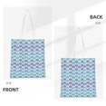 thumbnail image 3 of YFYANG Reusable Cotton Canvas Tote Shopping Bag, Blue Wavy Lines Washable Portable Grocery Bag for Daily Travel, 3 of 8