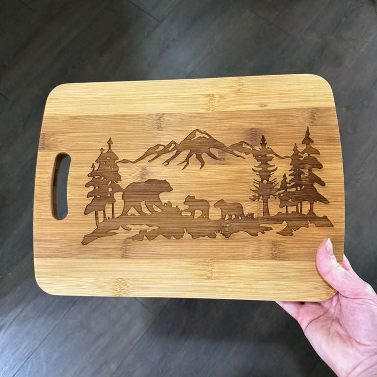 Mama Bear with Babies Bamboo Cutting Board 14''x9.5''x.5'' Bamboo Mama Bear with Babies Bamboo Cutting Board 14''x9.5''x.5'' Bamboo