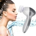 thumbnail image 6 of 5 in 1 Facial cleansing brush- waterproof face spin brush set, deep cleansing, gentle exfoliating, removing blackheads, massaging, face and body Silver, 6 of 7