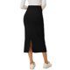 thumbnail image 3 of Faldas midi clásicas elásticas de cintura alta con abertura para mujeres INSPIRE CHIC XL negras, 3 of 6