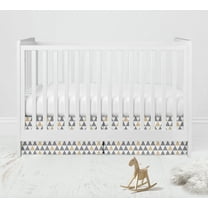 Bacati - Woodlands Grey/Beige Triangles Neutral Cotton Crib/Toddler Neutral Cotton Crib Skirt