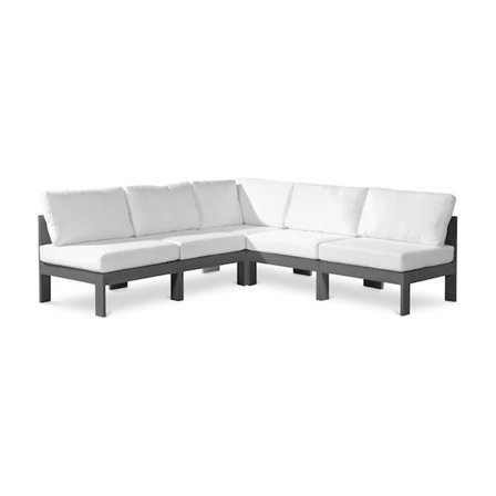 Meridian Furniture Nizuc White Outdoor Patio Modular Sectional