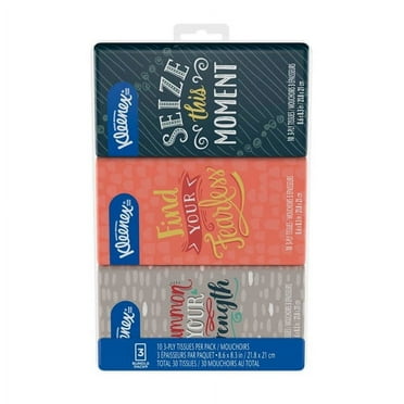 Kleenex Go Pack Everyday Facial Tissues, Pocket Pack, 10 Ea, 3 Pack, 6 Pack