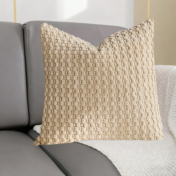 Funda de almohada navideña 3D - Funda de almohada de sofá mullida 45x45cm, cojín decorativo navideño para cama y sofá - Poliéster, naranja, amarillo, gris azul, caqui