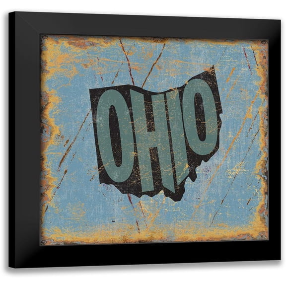 Ohio 12x12 Black Modern Framed Museum Art Print Titled - Art Licensing Studio