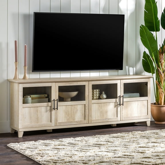 Woven Paths Farmhouse 4 Door TV Stand for TVs Up to 78", Multiple Finishes