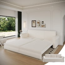 93.7"Modern Chesterfield velvet pull out couch bed,3 seats sofa king size with Nailhead Trim & Rolled Arm,prefect for Apartment,Living room