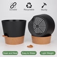 thumbnail image 3 of 10-Inch Plant Pots, Self-Watering Planters with Drainage Holes & Saucers for Indoor and Outdoor Plants (2-Pack, Black), 3 of 5