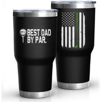 Dad Gifts for Men BEST DAD BY PAR 30 Tumbler Oz Stainless Steel Insulated Cup Tumbler Coffee Mug with Lid and Straw Mens Father''s Day, Christmas and Birthday Gifts Idea