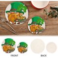 thumbnail image 4 of FREEAMG Cute Irish Leprechaun and A Pot of Gold Coins Trivet Pot Holder,Round Woven Potholders Set 2PCS-Braided Hot Pads - Coasters - Table Mats for Cooking and Baking236, 4 of 7