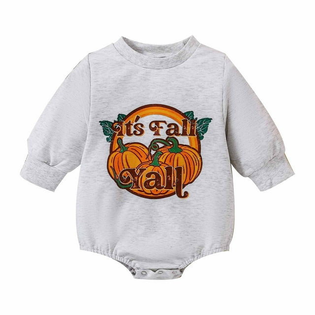 Body De Bebé Canastilla Onesies Para Niños Pequeños, Niñas Y Niños, Mono De Manga Larga Con Estampado De Festival, Mono Gris Odeerbi LM103-6221