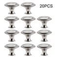 thumbnail image 1 of Muyoka Paquete de 20 pomos redondos para armario de cocina, pomos de níquel cepillado de seta de cocina plateada, pomos de armario con tornillo, tirador de puerta para cajón de baño, diámetro de 1-1/8 Muyoka Hogar, 1 of 7