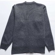 Men's Fleece Lined Sweater Long Sleeve V Neck Button Down Argyle Knit Cardigan Coat Gray 3XL