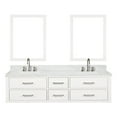thumbnail image 3 of Castor 72 in W White Double Bath Vanity, Carrara Marble Top, Faucet Set, and 34 in Mirrors, 3 of 10