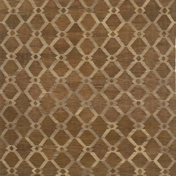 Ahgly Company Machine Washable Indoor Square Contemporary Saddle Brown Area Rugs, 10' Square